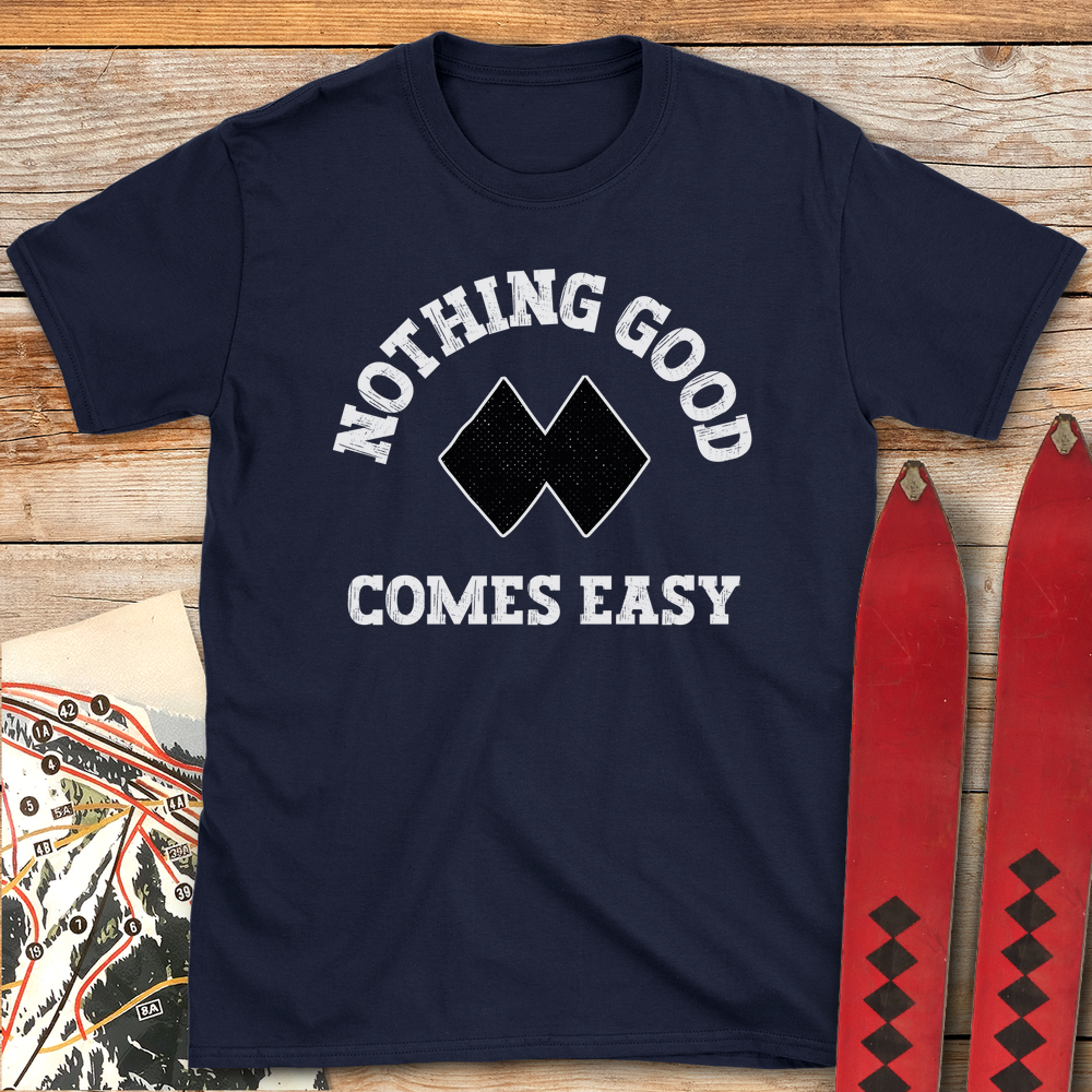 1344 Good Aint Easy White - Navy