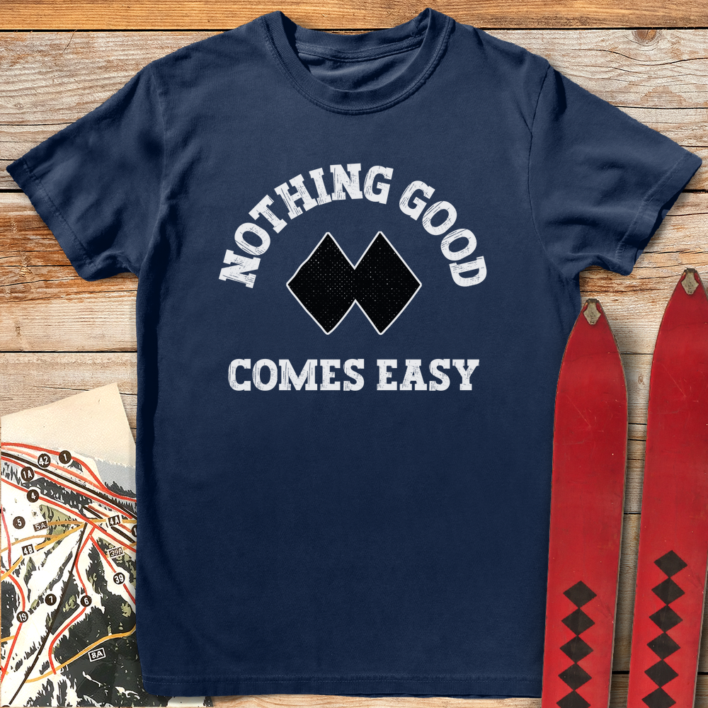 1344 Good Aint Easy White - Navy