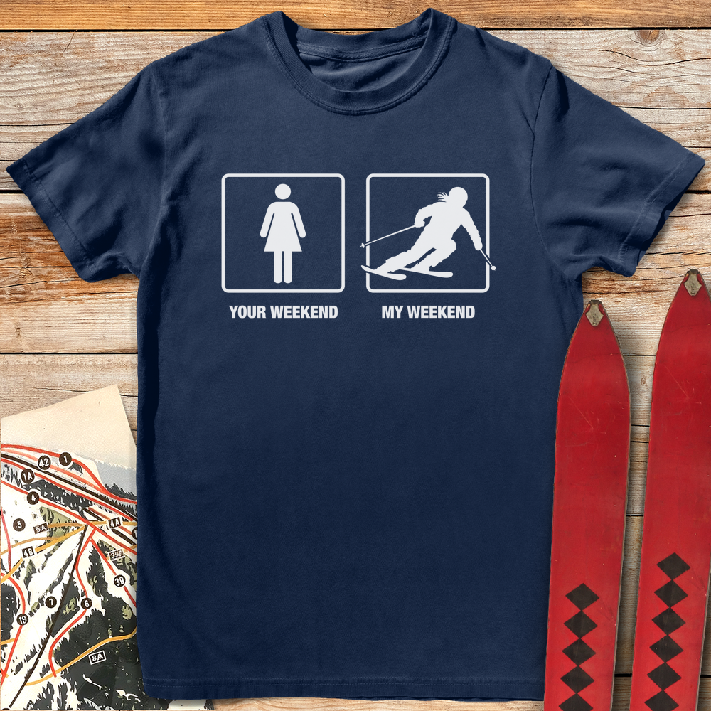 1347 My Ski Weekend Girl White - Navy