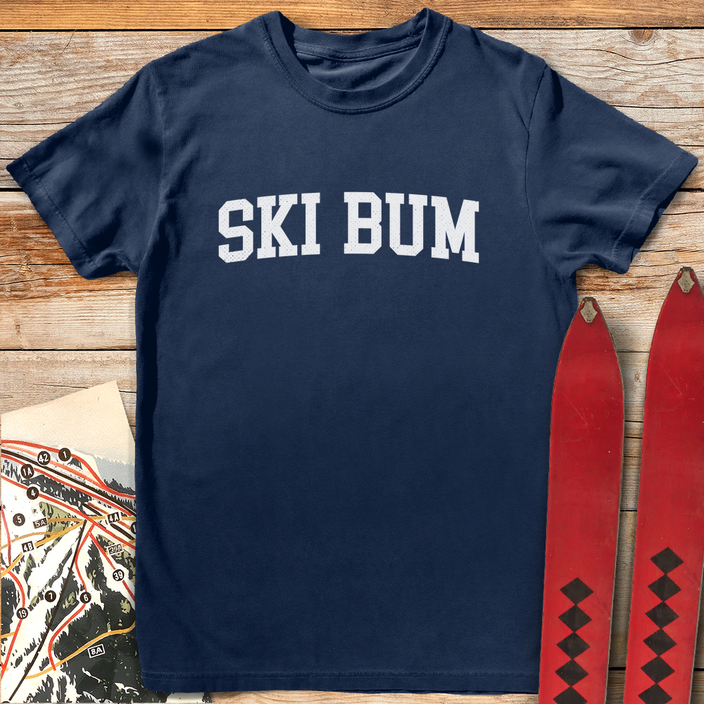 1358 Varsity Ski Bum White - Navy