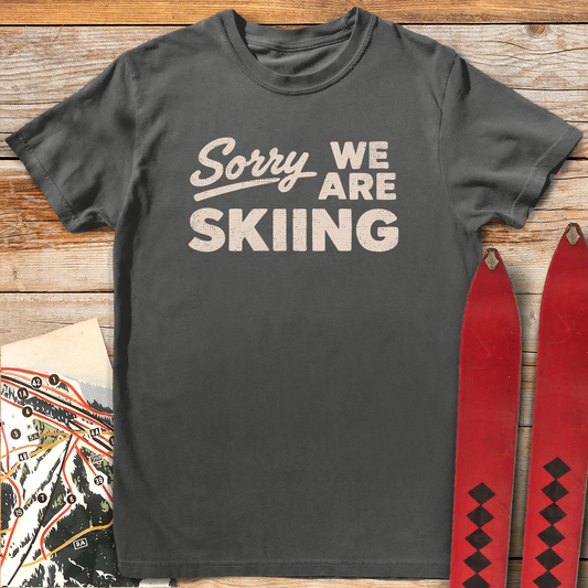 674 Sorry We Re Skiing White - Pepper