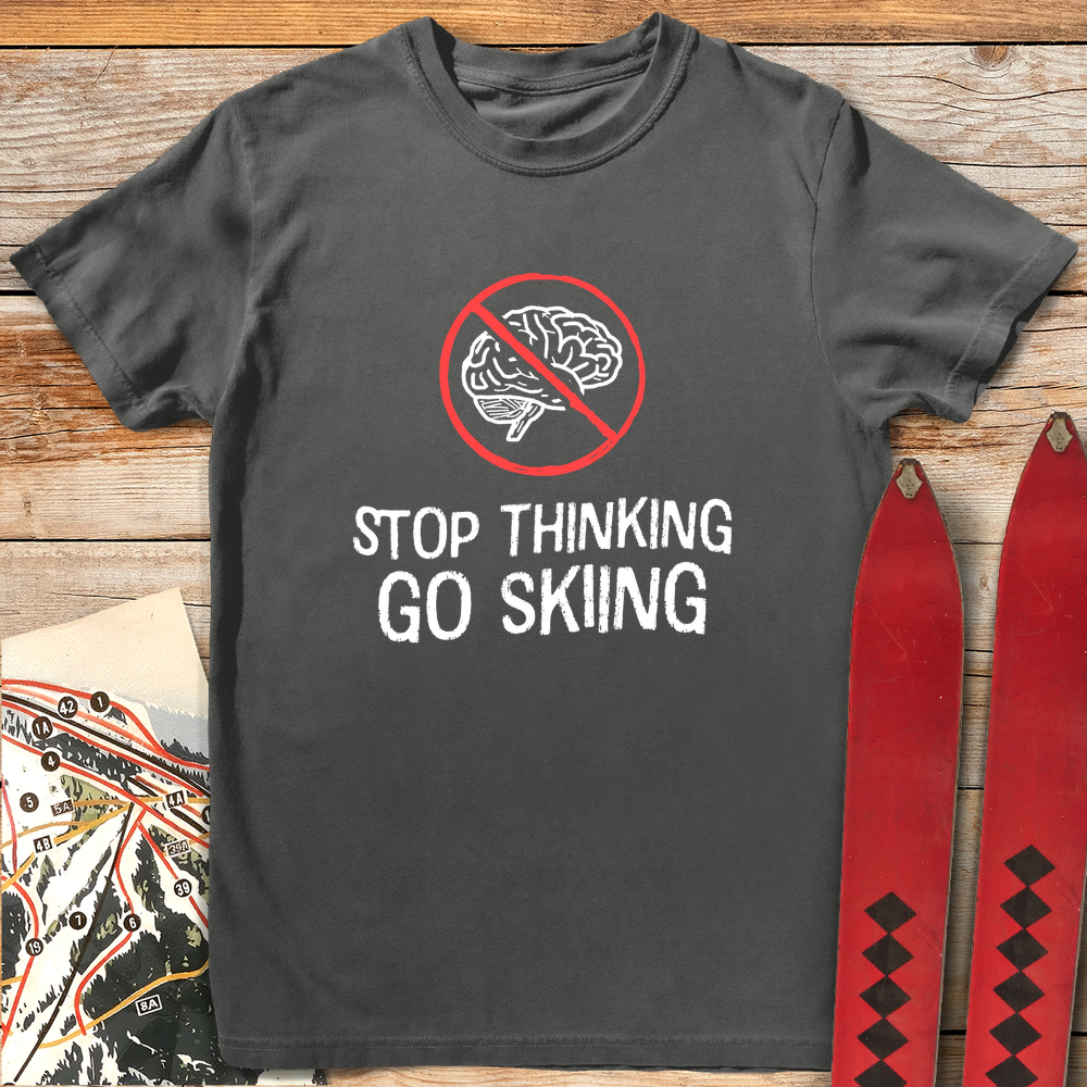 1045 Think Less Ski More White - Pepper