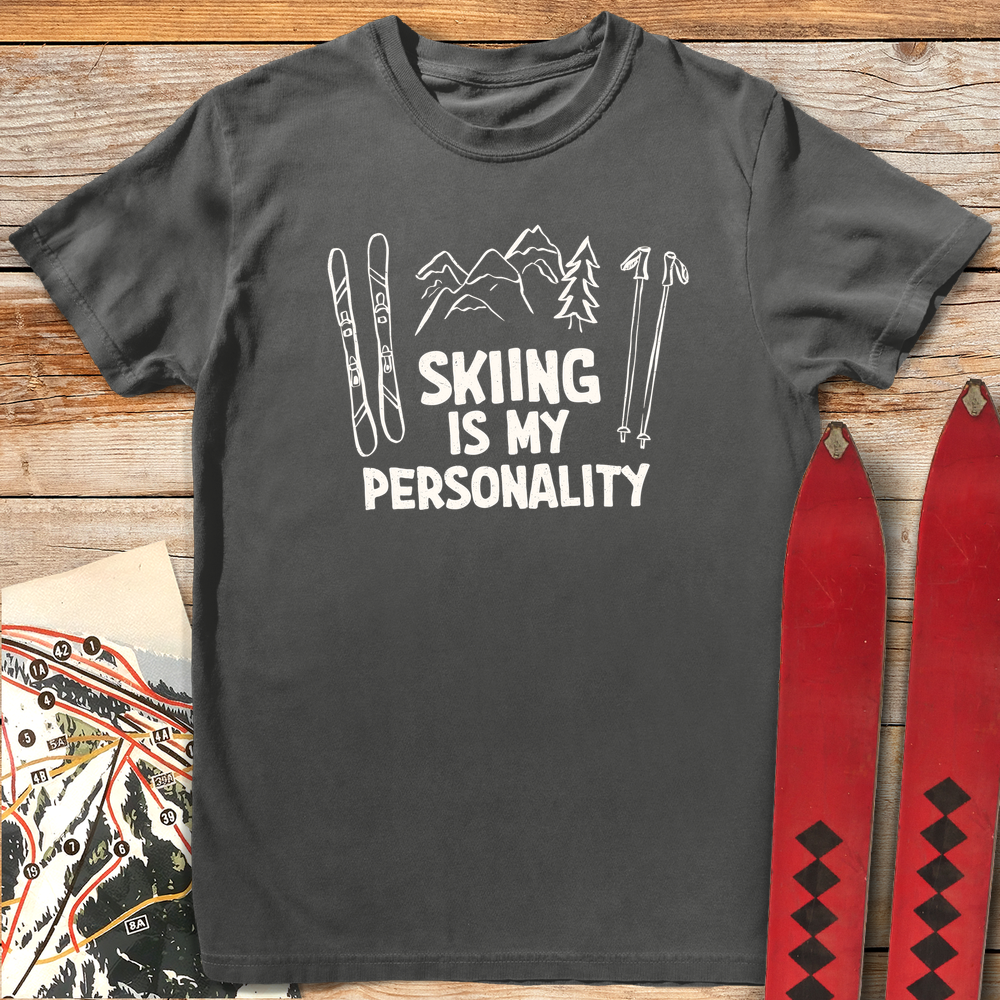 1115 Skiing Is My Personality White - Pepper