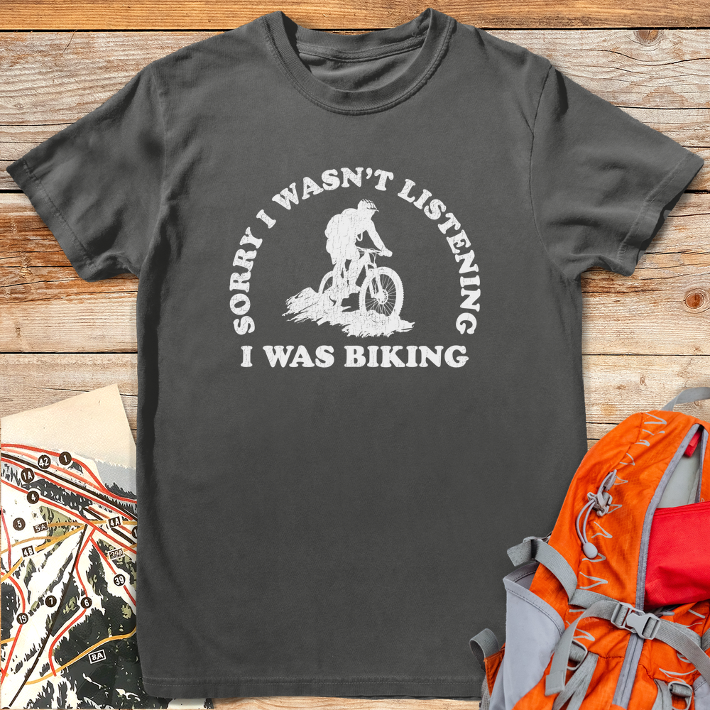 1227 Sorry I Was Biking White - Pepper