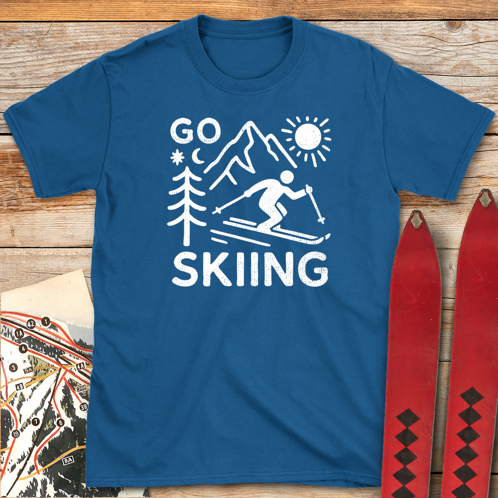 615 Go Skiing White - Royal