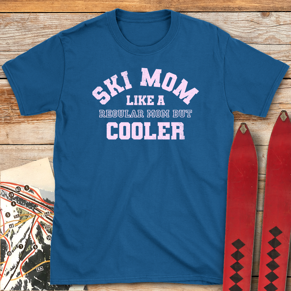 593 Varsity Ski Mom White - Royal