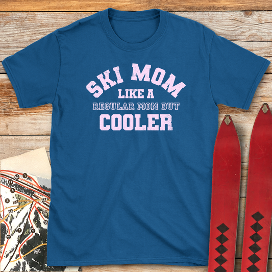 593 Varsity Ski Mom White - Royal