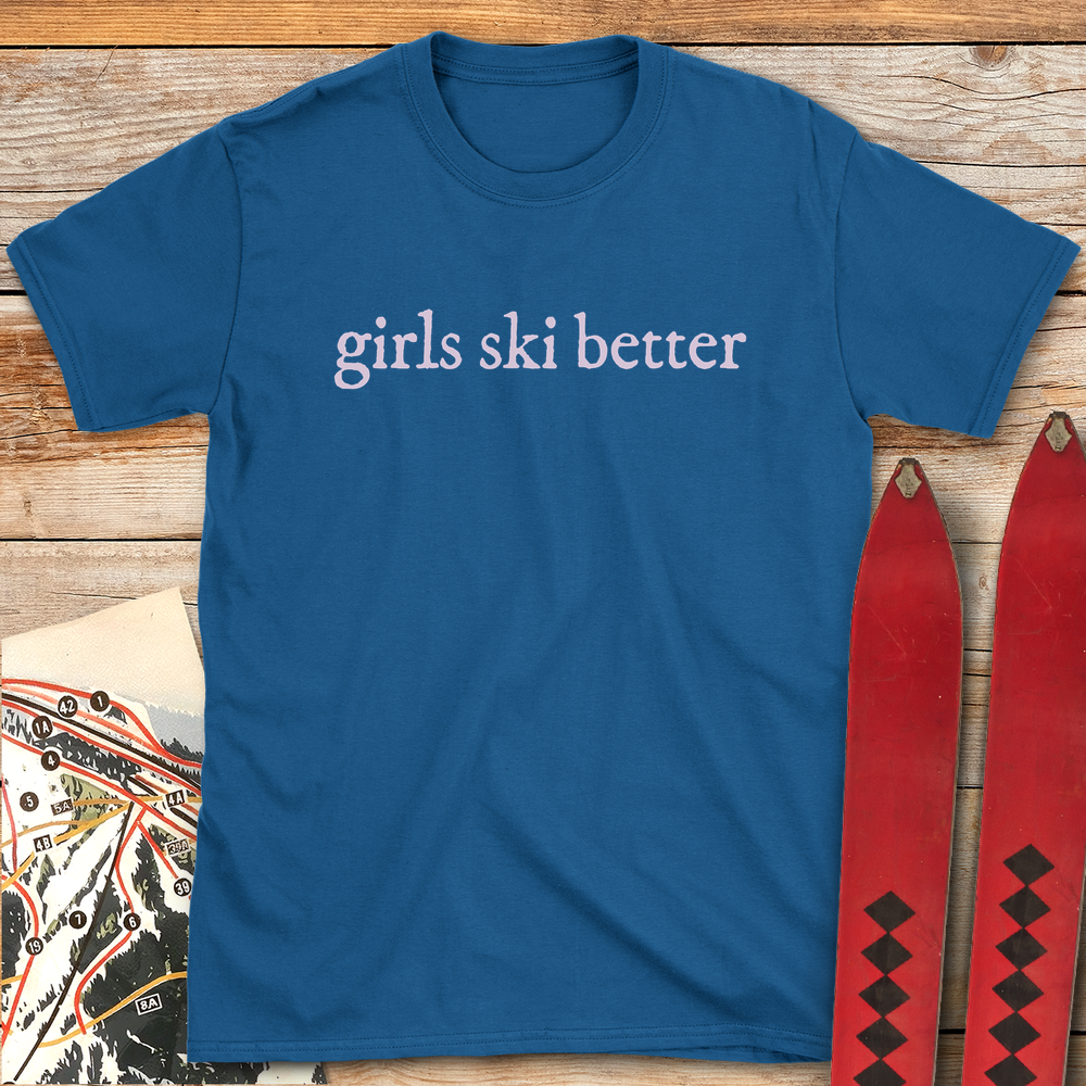 659 Girls Ski Better White - Royal