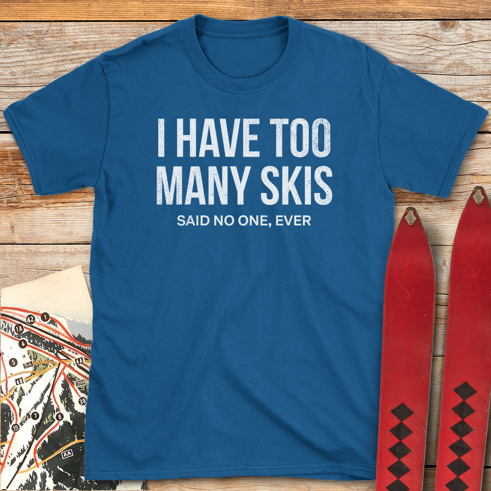 693 Too Many Skis White - Royal