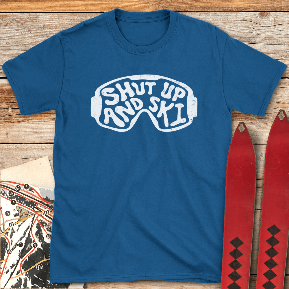 754 Shut Up And Ski White - Royal