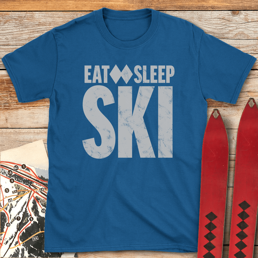 788 Eat Sleep Ski White - Royal