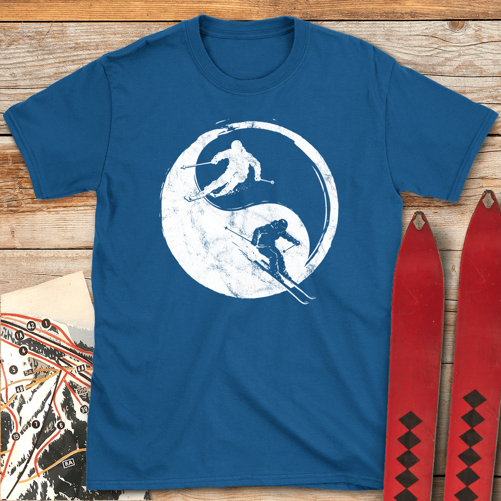 835 Yin Yang Skiers White - Royal