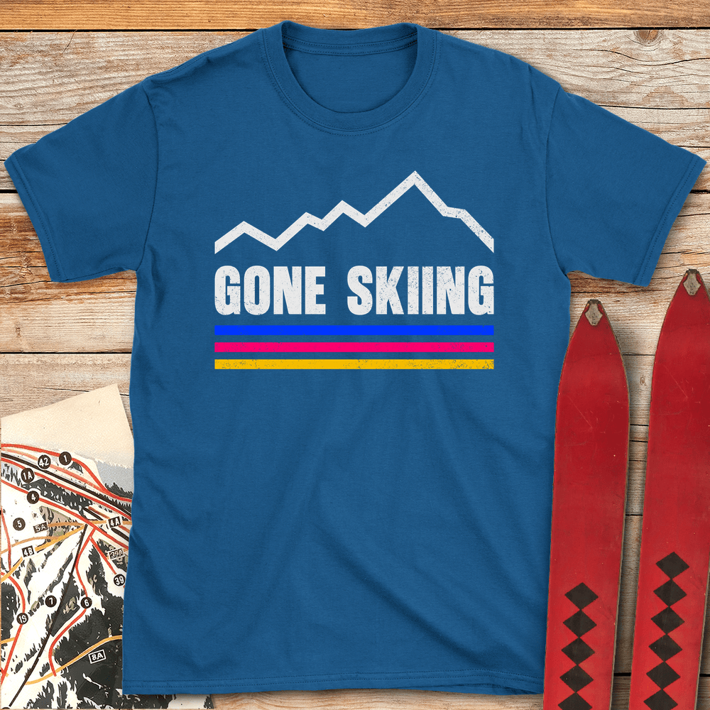 855 Gone Skiing Vintage White - Royal