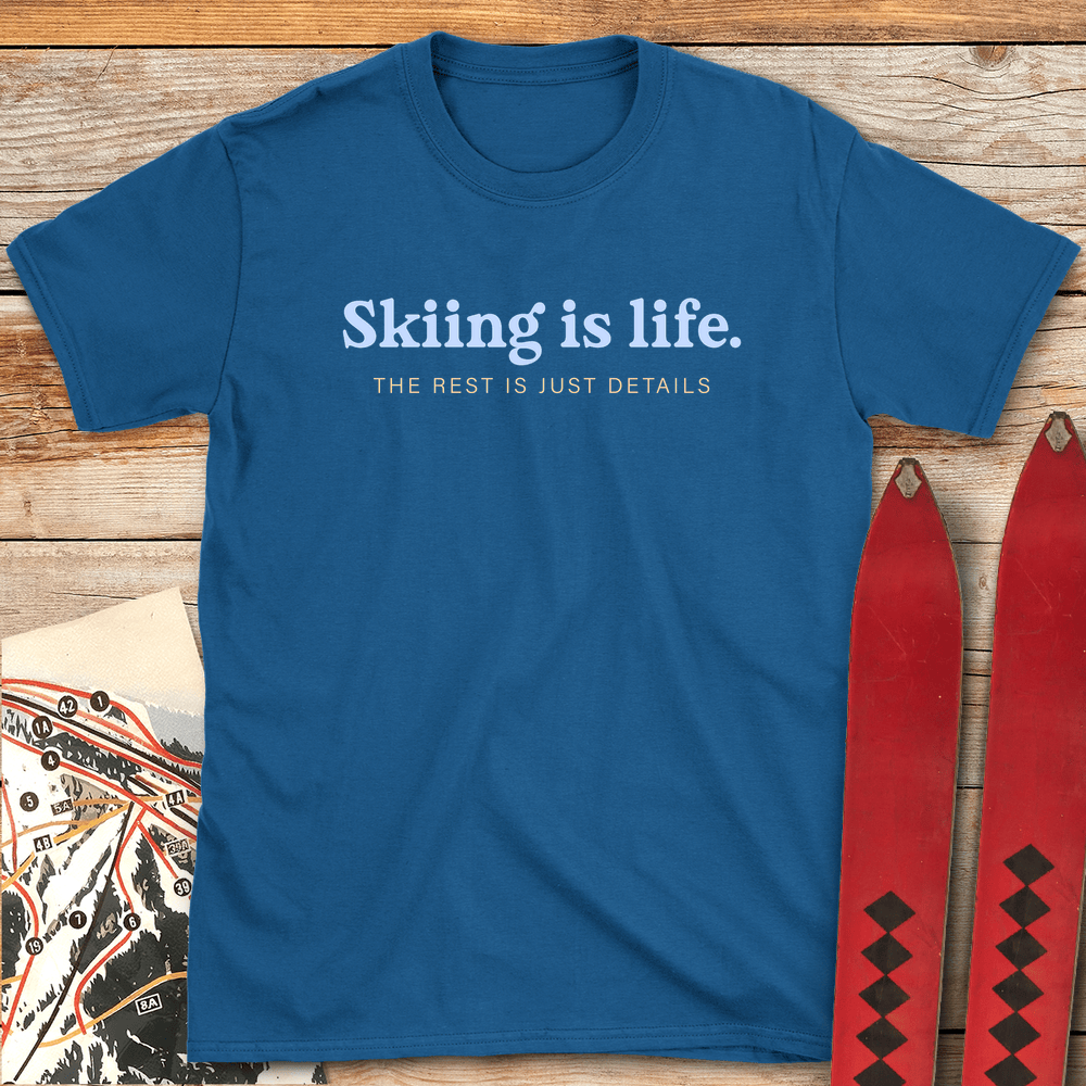 849 Skiing Is Life White - Royal
