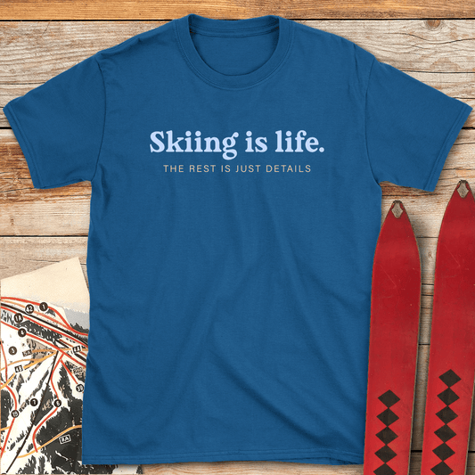 849 Skiing Is Life White - Royal