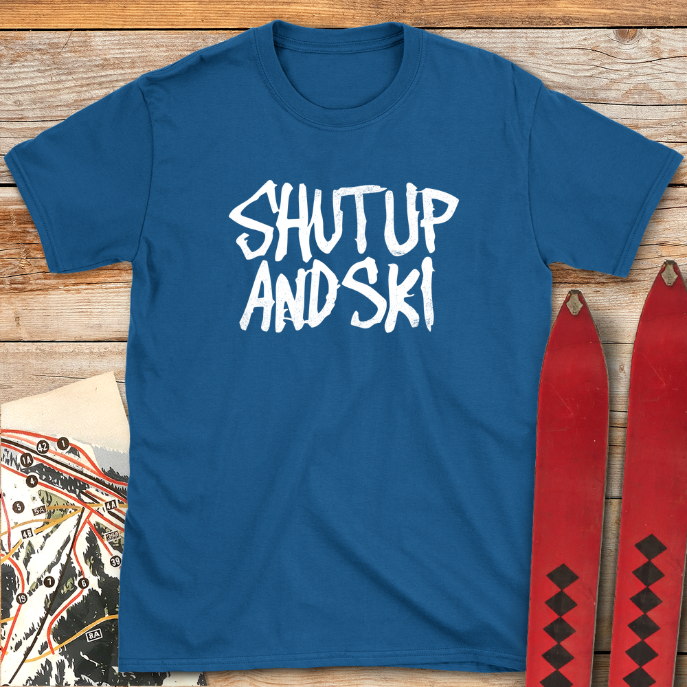 1167 Shut Up And Ski White - Royal