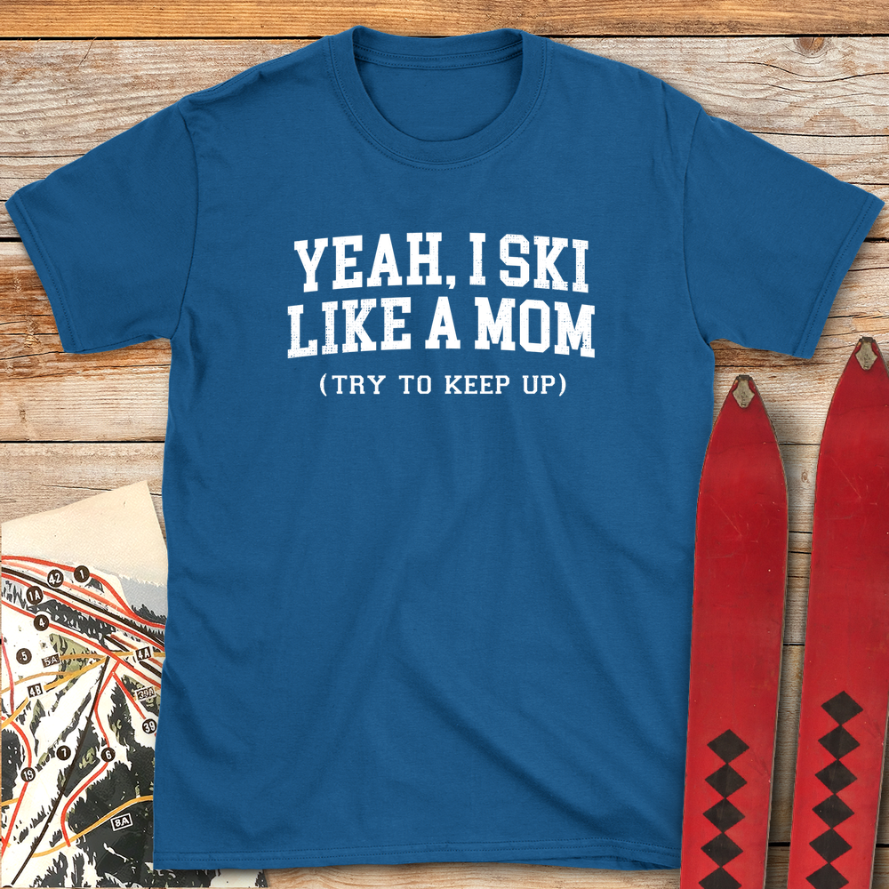 1220 Ski Like A Mom White - Royal