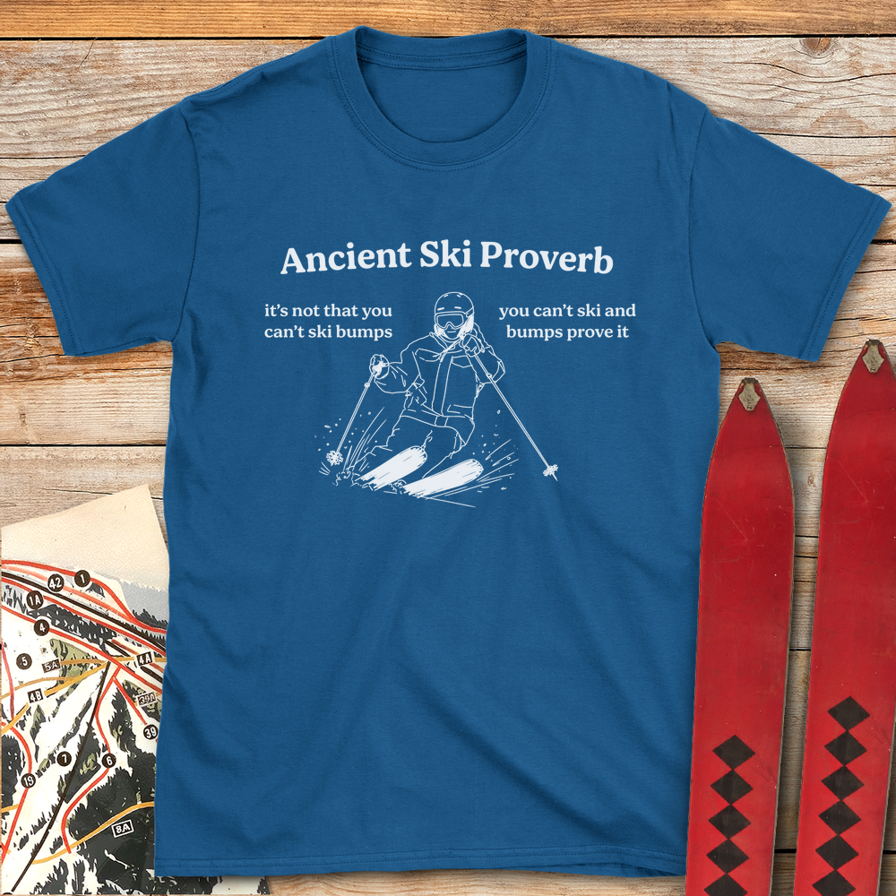 1304 Ancient Ski Proverb White - Royal