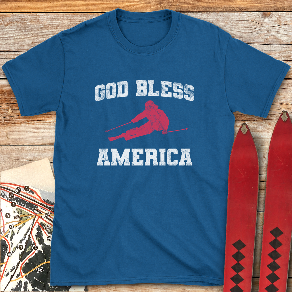 1334 God Bless America Ski White - Royal