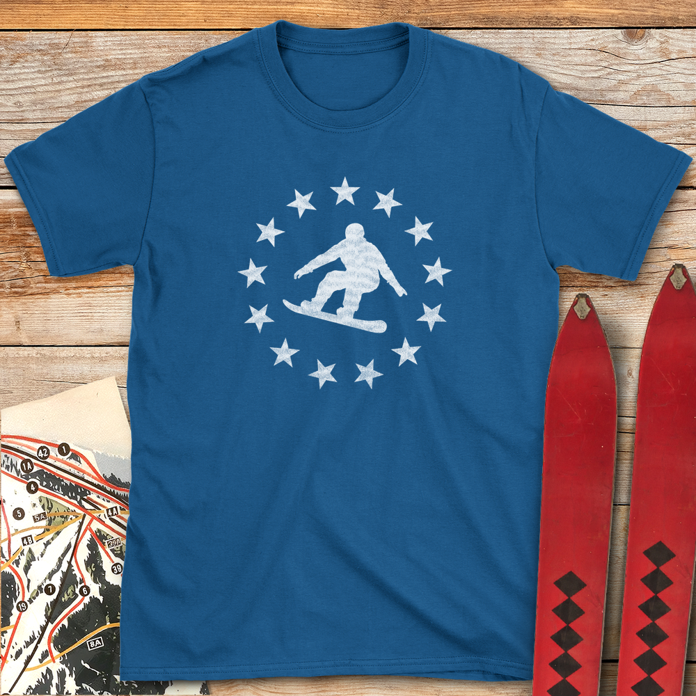 1330 Star Spangled Snowboarder White - Royal