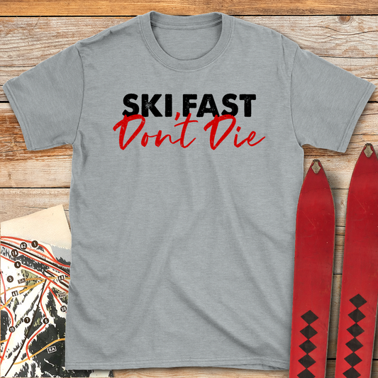 563 Ski Fast Don T Die White - Sport Grey