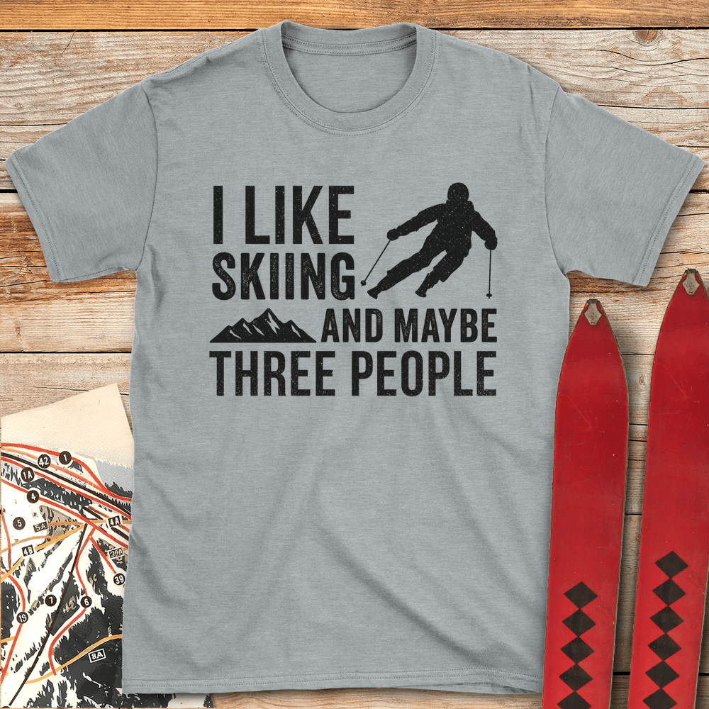 738 Thee People Skiing White - Sport Grey