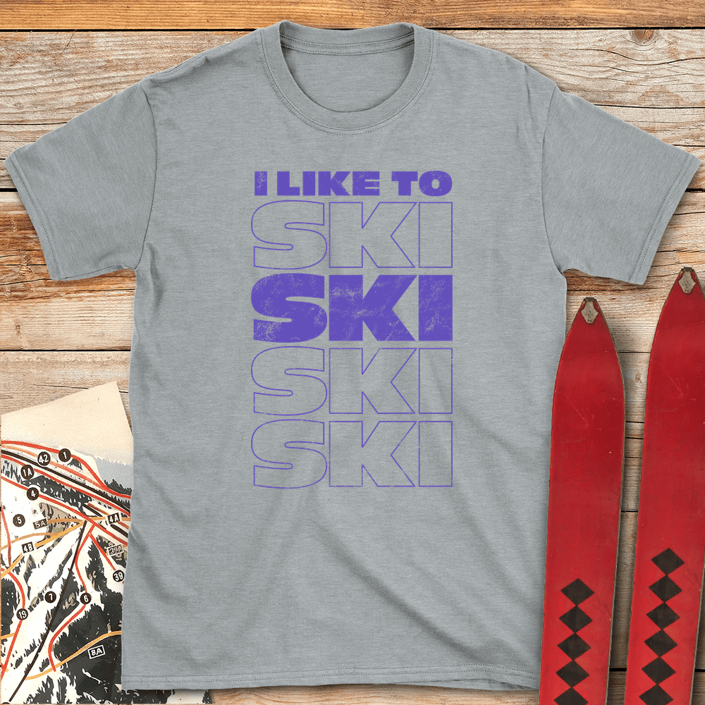 858 I Like To Ski White - Sport Grey