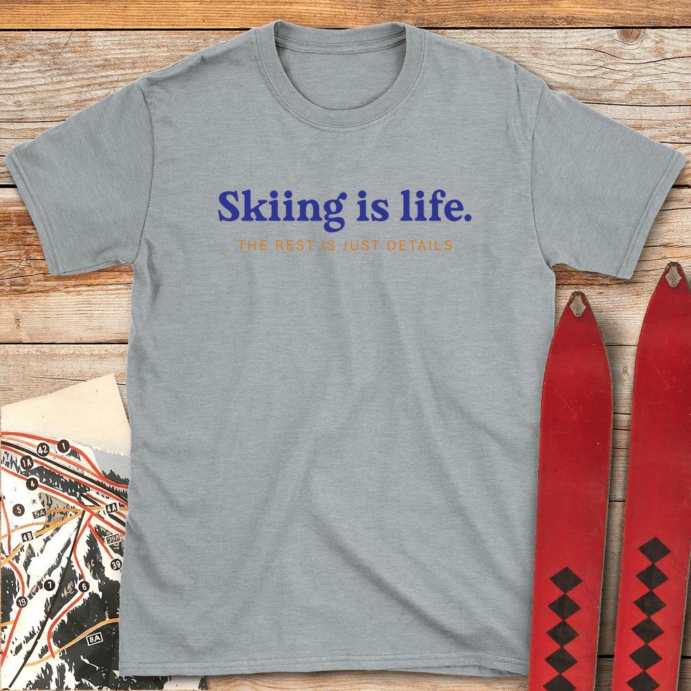 849 Skiing Is Life White - Sport Grey