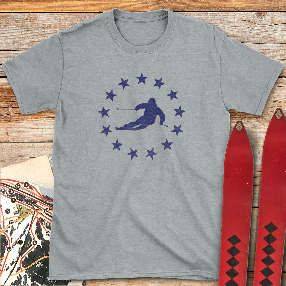 1328 Star Spangled Skier White - Sport Grey