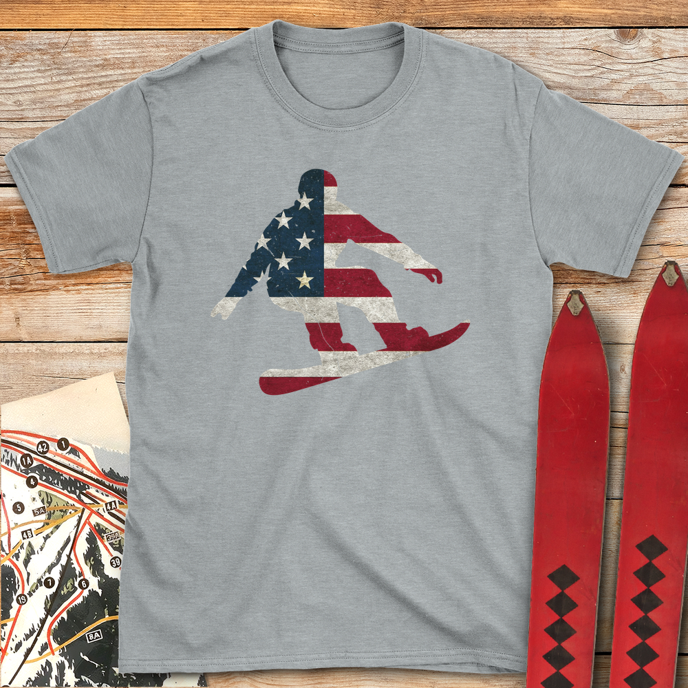 1349 Usa Flag Snowboard - Sport Grey