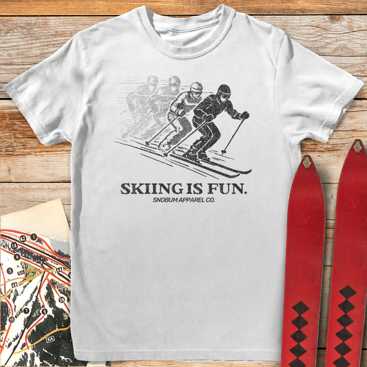 531 Skiing Is Fun White - White