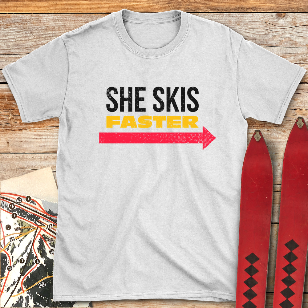 638 She Skis Faster White - White