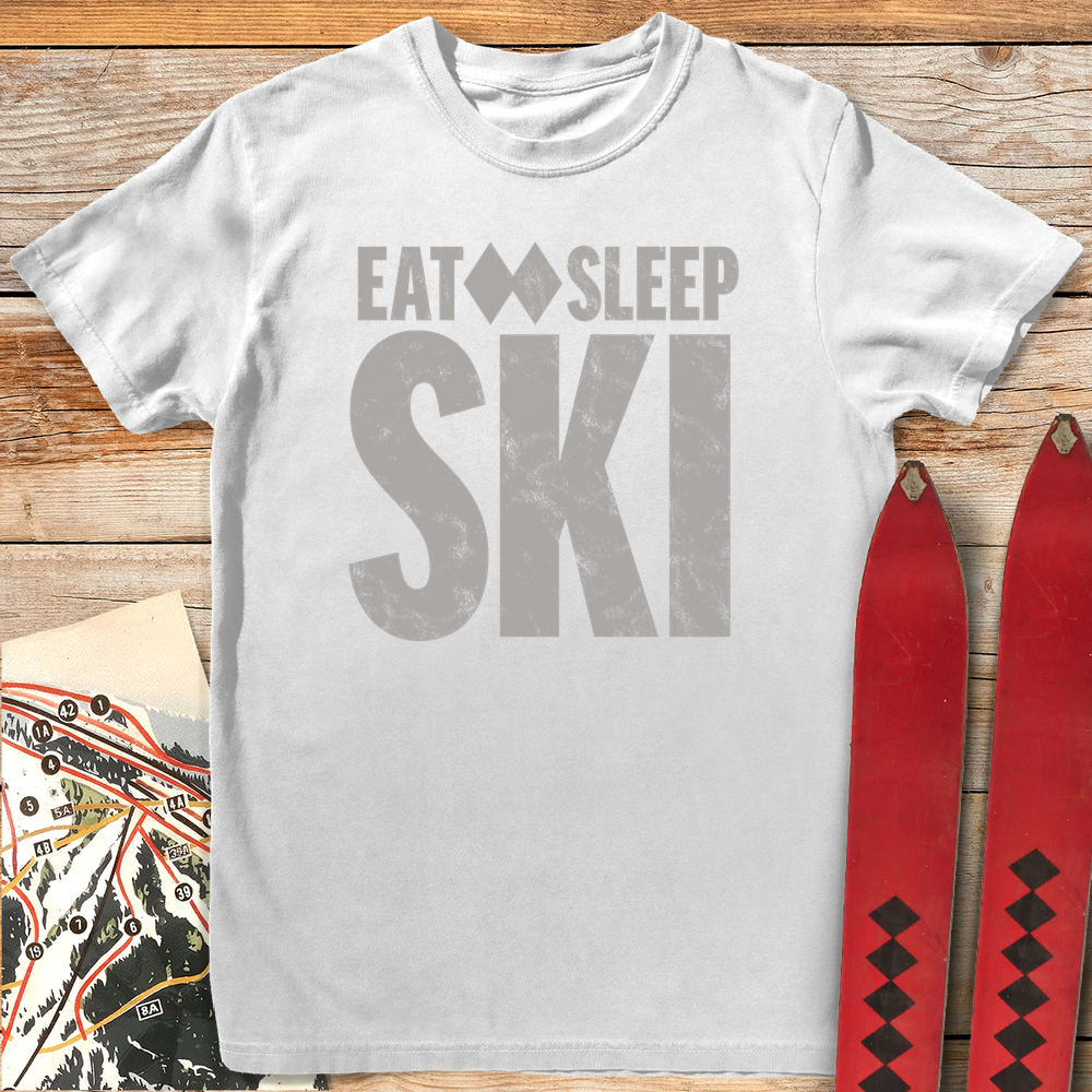 788 Eat Sleep Ski White - White