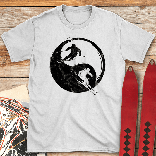 835 Yin Yang Skiers White - White