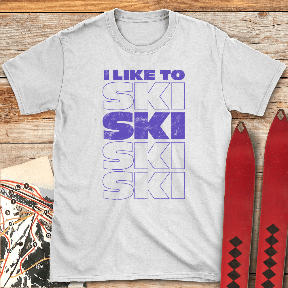 858 I Like To Ski White - White
