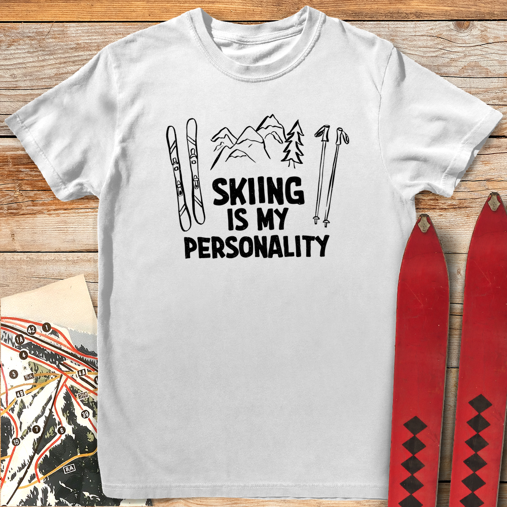 1115 Skiing Is My Personality White - White