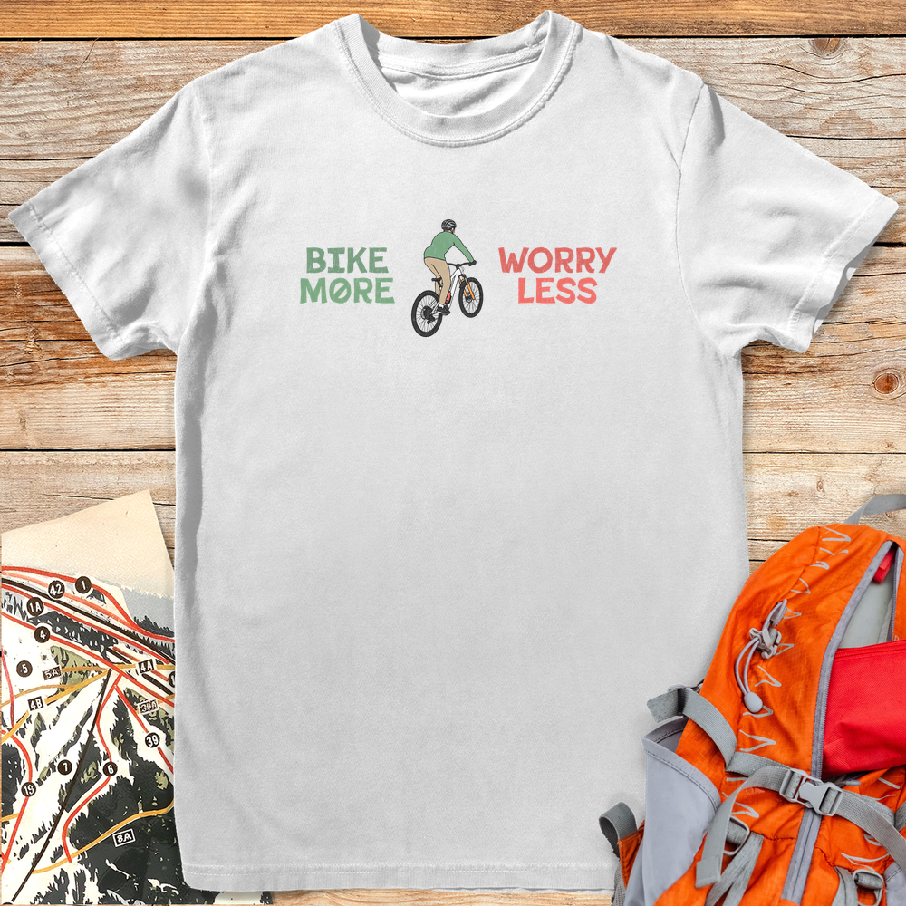 1236 Bike More Worry Less White - White