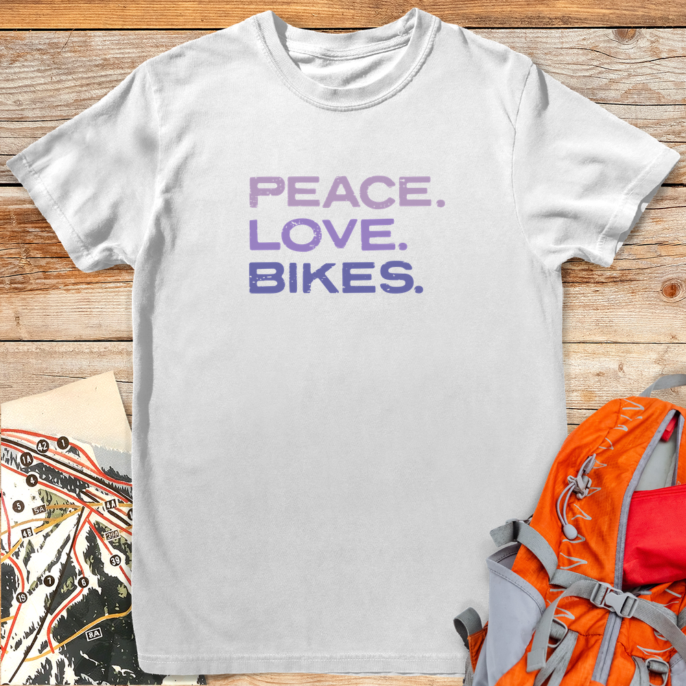 1235 Peace Love Bikes White - White