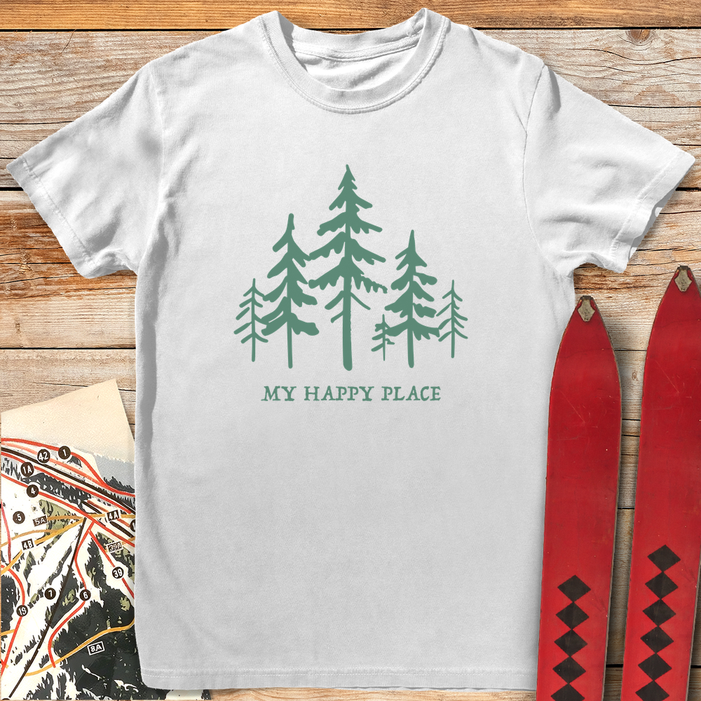 1296 Happy Place Trees White - White