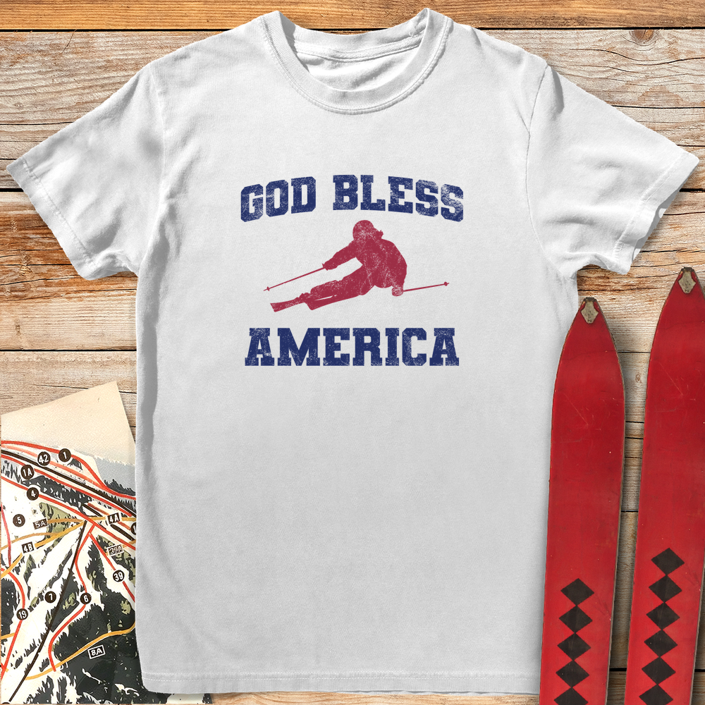 1334 God Bless America Ski White - White