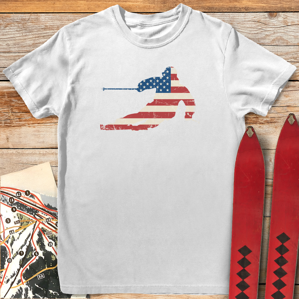 1329 Usa Flag Ski White - White