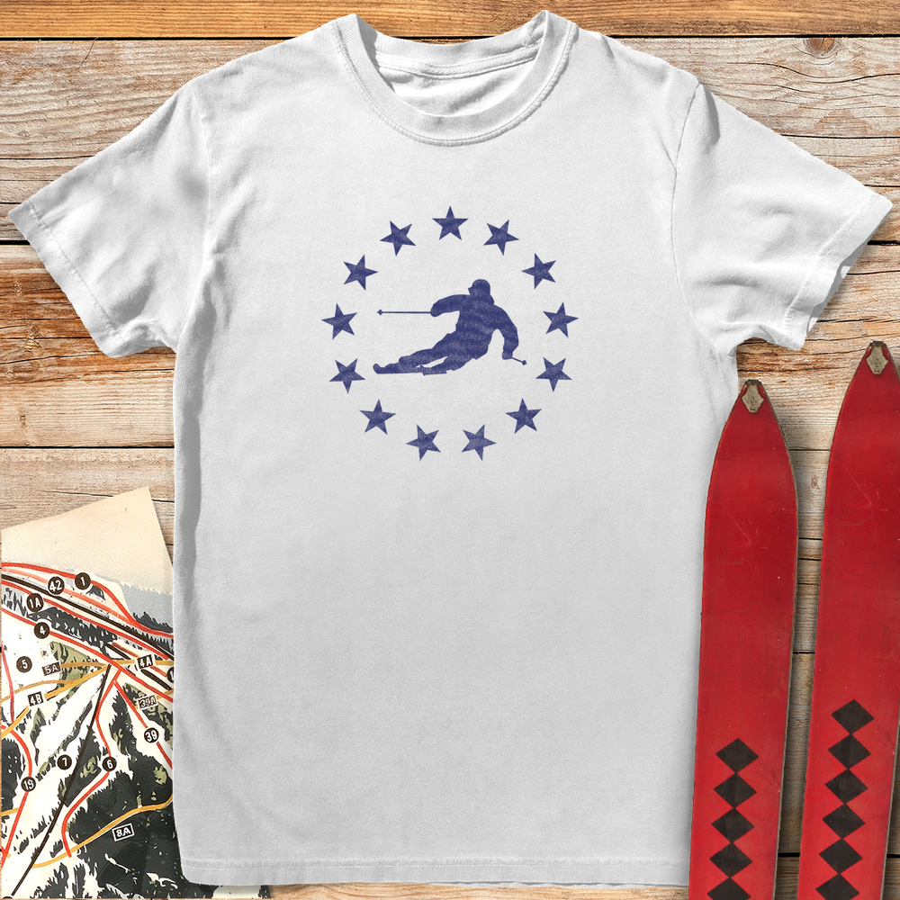 1328 Star Spangled Skier White - White