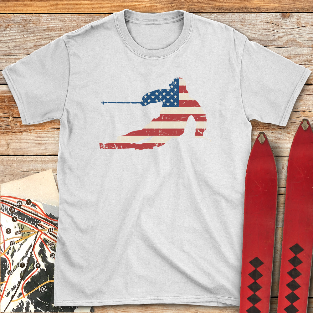 1329 Usa Flag Ski White - White