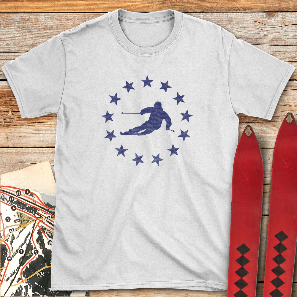 1328 Star Spangled Skier White - White