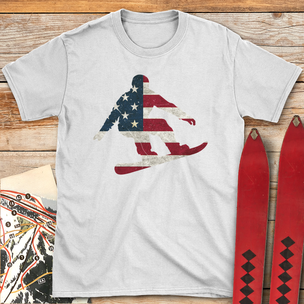 1349 Usa Flag Snowboard - White