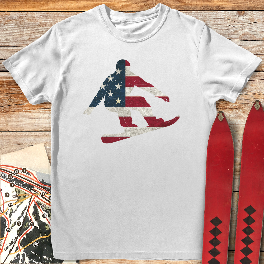 1349 Usa Flag Snowboard - White